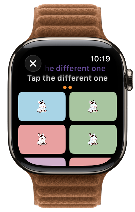 Apple Watch showing the Spot the Difference mini-game