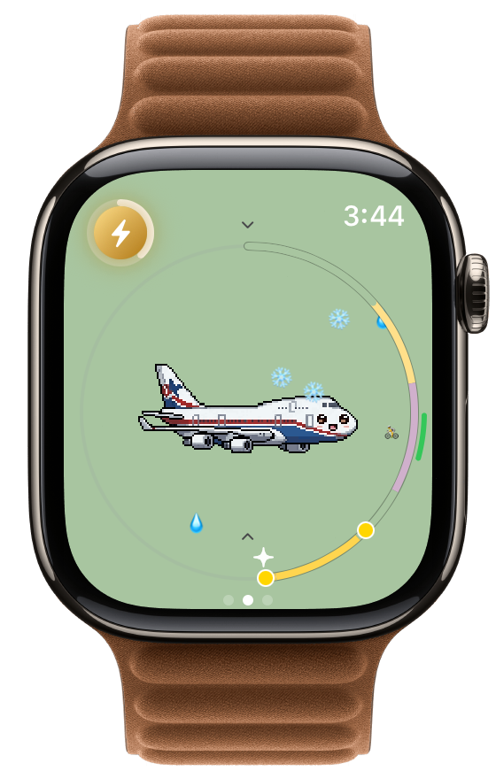 Apple Watch 上 WatchieBesti 裡的表情雨