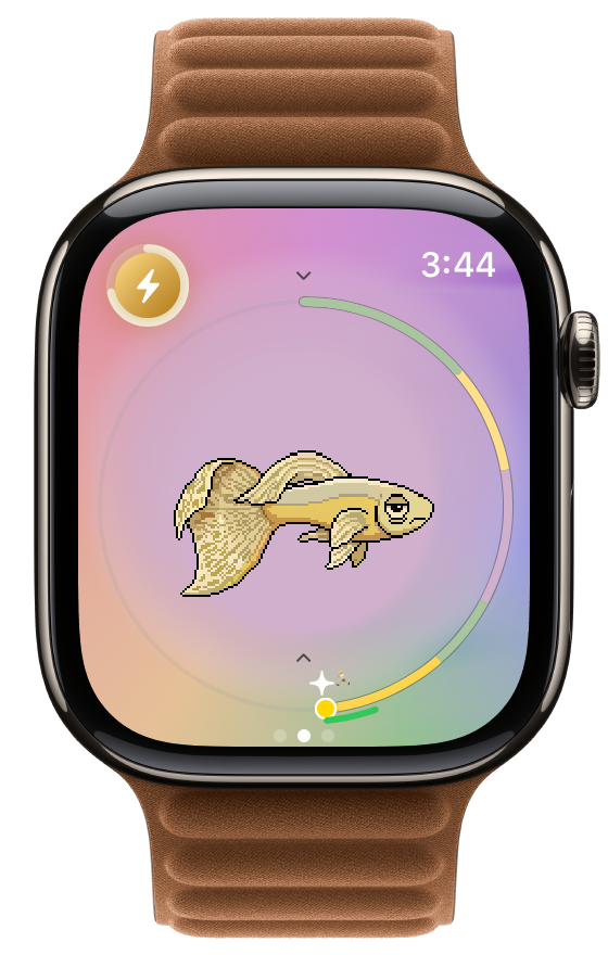 Apple Watch 上 WatchieBesti 裡的彩虹天氣