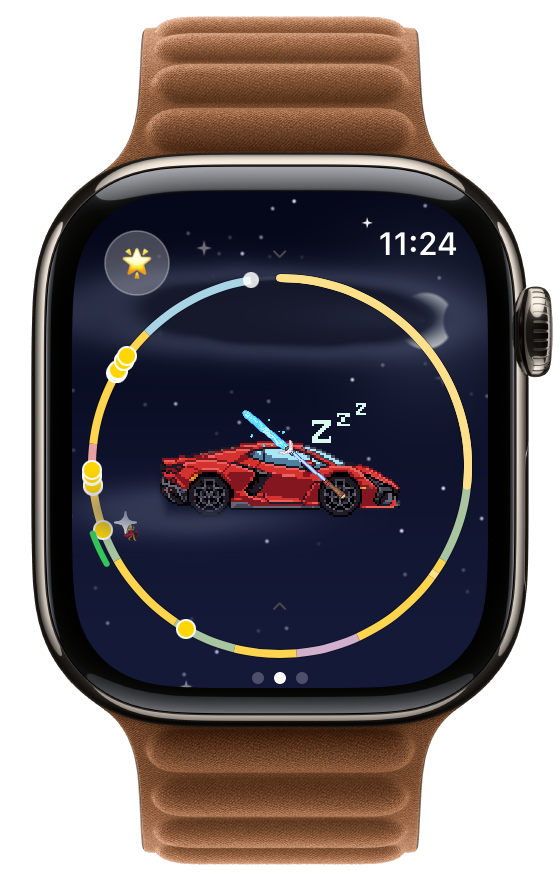 夜晚 Apple Watch 上 WatchieBesti 裡的天光